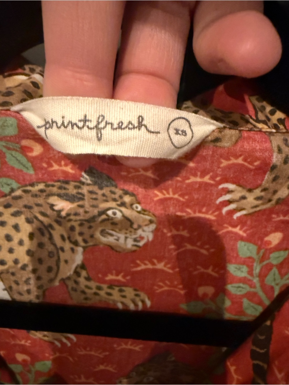 🐆 Printfresh Women’s Scarlet Red Bagheera Sleep Shirt 100% Organic Cotton - Picture 4 of 10
